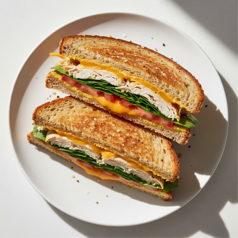 Golden Triple-Decker Grilled Cheese