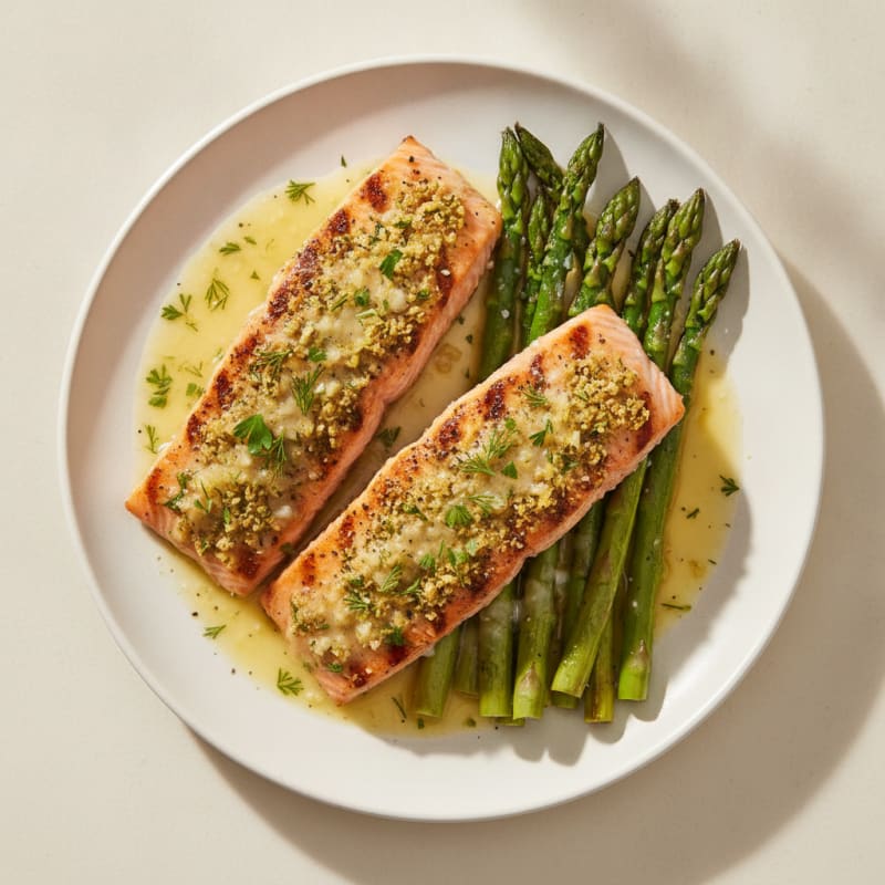 Lemon Herb Grilled Salmon with Asparagus