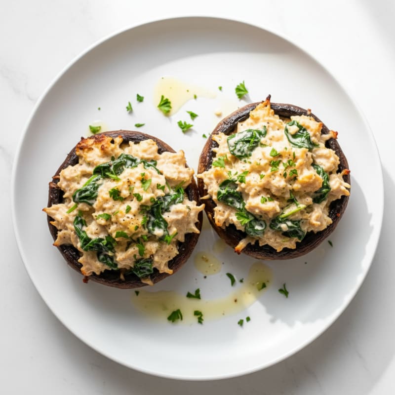 Creamy Herb-Stuffed Portobello Mushrooms