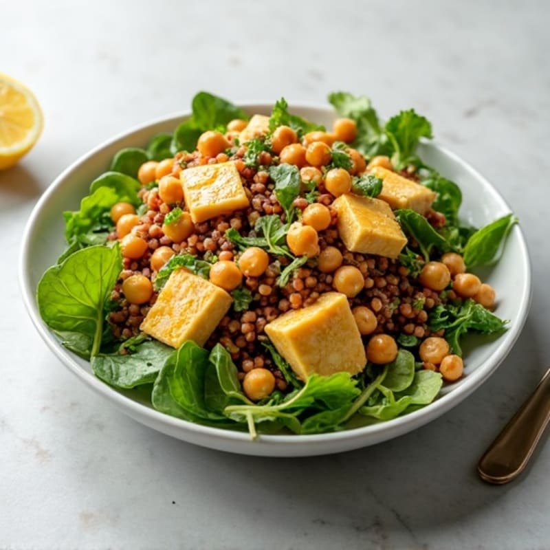 Chickpea and Lentil Protein Salad with Fresh Greens