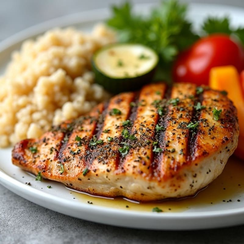 Herb-Crusted Grilled Chicken with Charred Vegetables