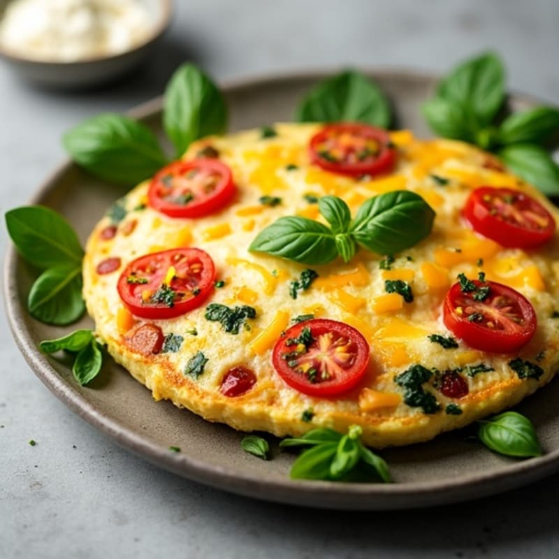 Fluffy Herb Egg Frittata with Roasted Vegetables