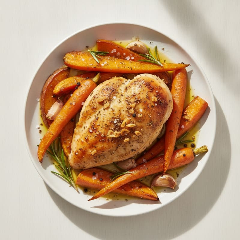 Garlic Herb Roasted Chicken with Root Vegetables