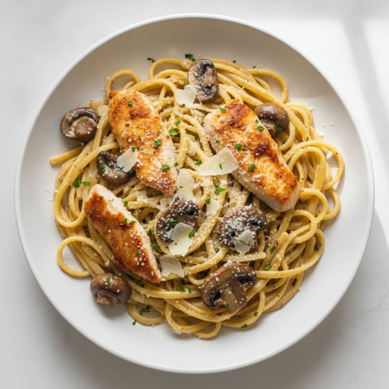Truffle Mushroom Linguine with Parmesan