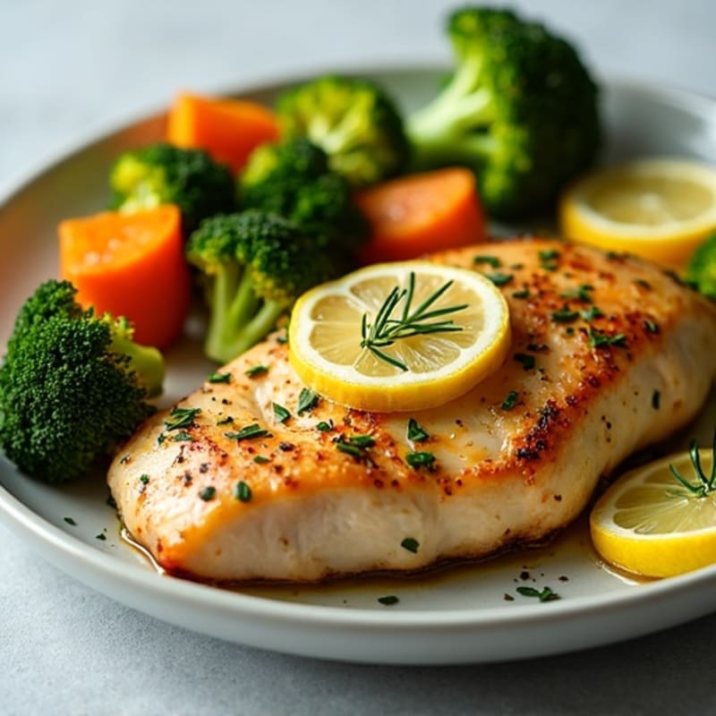 Sheet Pan Lemon Herb Chicken with Crispy Roasted Broccoli and Sweet Potatoes
