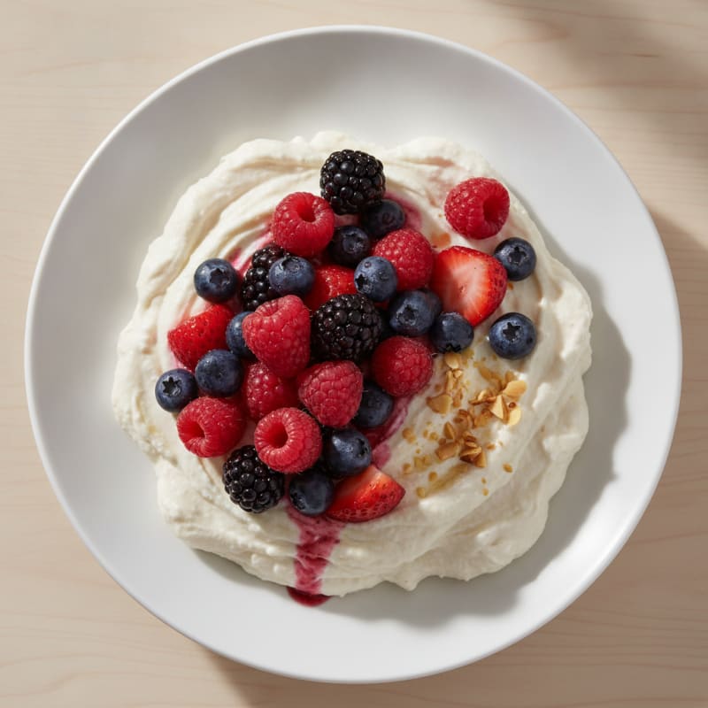 Silky Greek Yogurt Protein Mousse with Mixed Berries