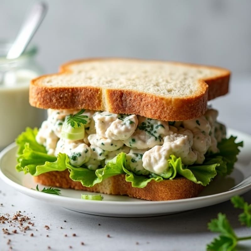 Creamy Herbed Chicken Salad Sandwich