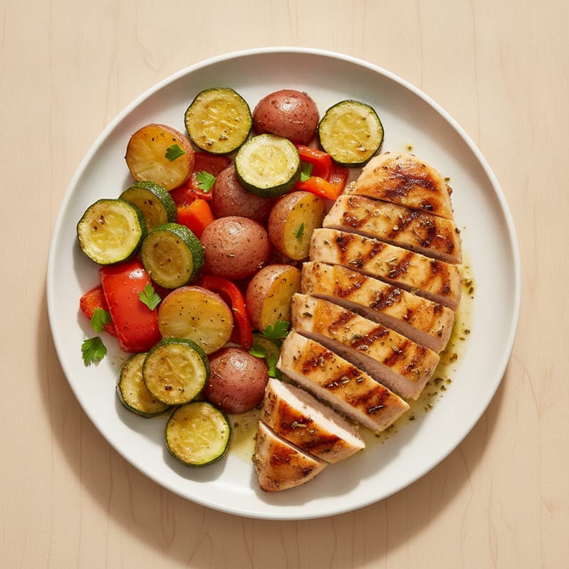 Herb-Grilled Chicken with Roasted Vegetables