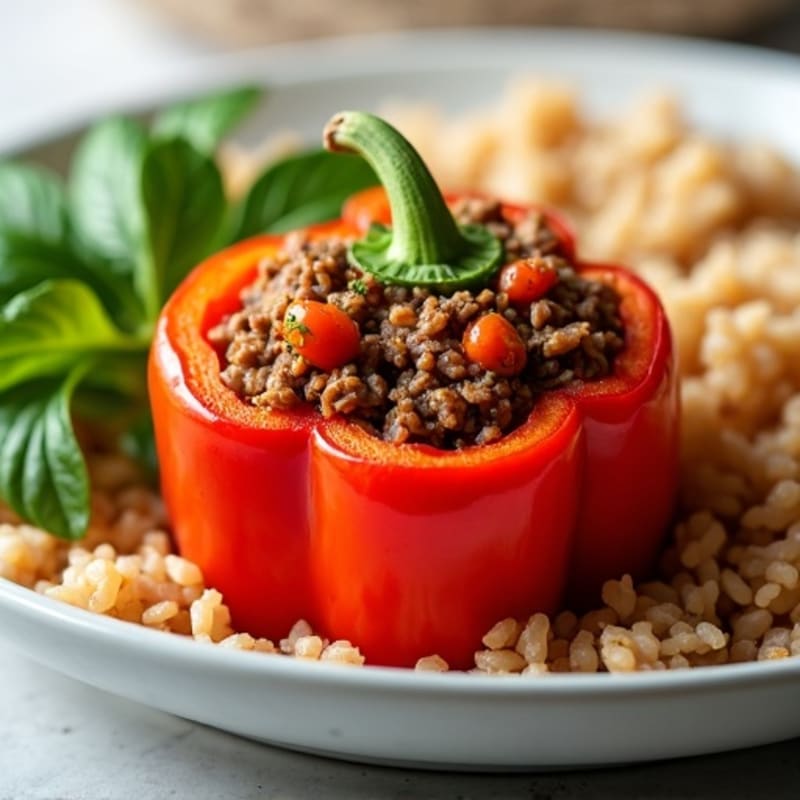 Hearty Stuffed Bell Peppers with Lean Ground Beef and Turkey