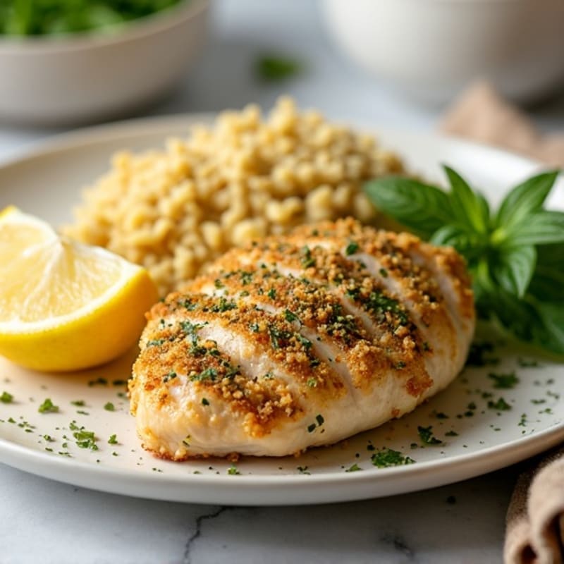 Herb-Crusted Lemon Garlic Chicken Breast