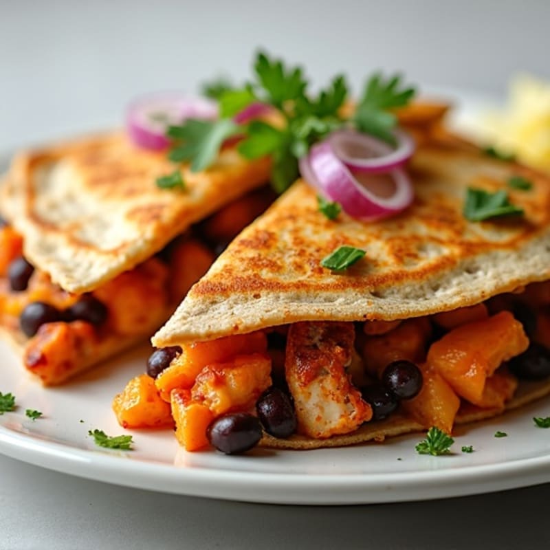Smoky BBQ Chicken and Black Bean Quesadilla
