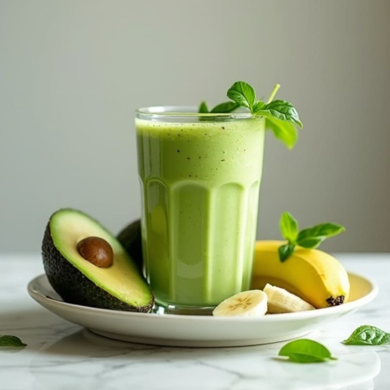 Creamy Green Avocado Banana Smoothie