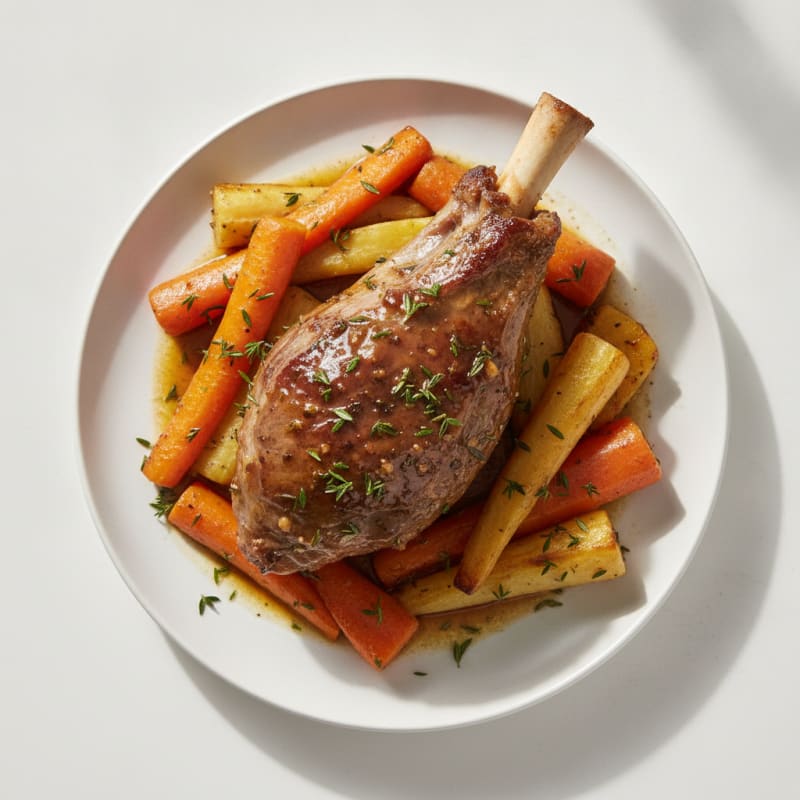 Braised Lamb Shank with Root Vegetables