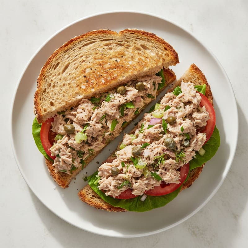 Mediterranean Tuna Salad Sandwich with Capers