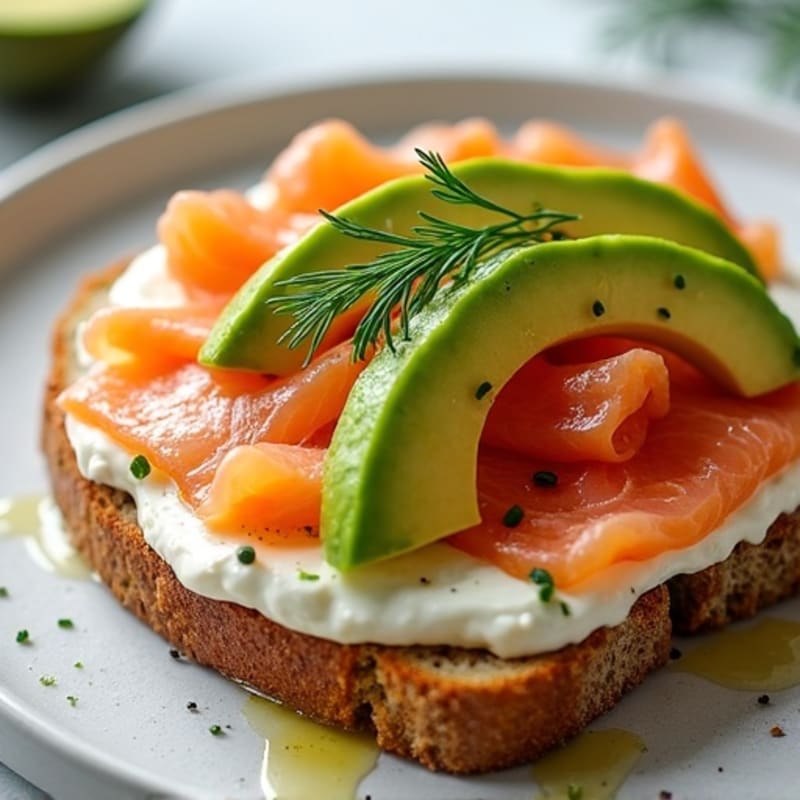 Smoked Salmon and Creamy Cottage Cheese Toast