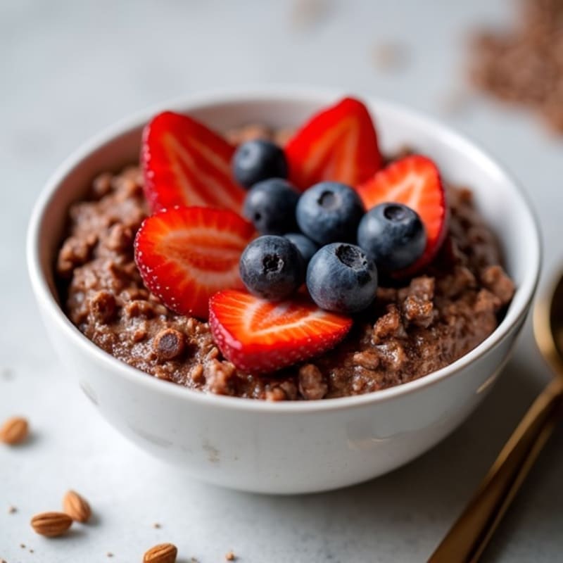 Dark Chocolate Protein Overnight Oats