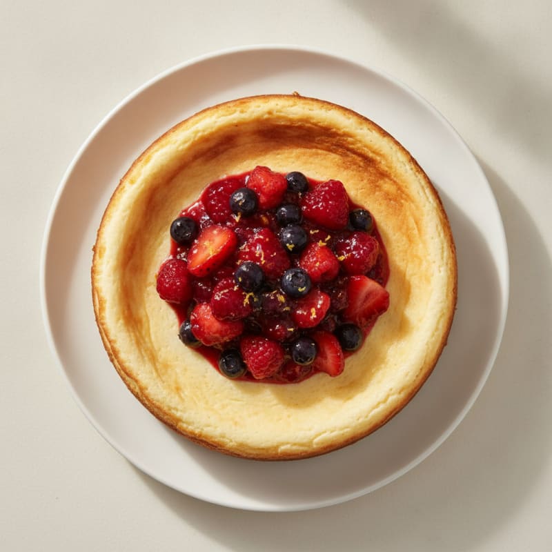 Creamy Cottage Cheese Protein Cheesecake with Berry Compote