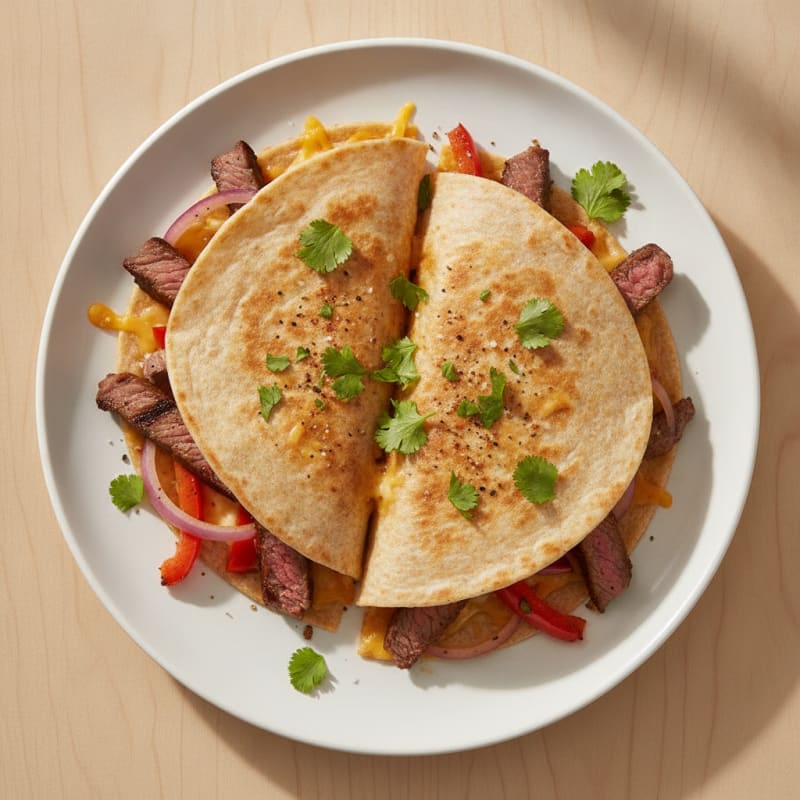 Pan-Seared Steak Quesadillas with Peppers