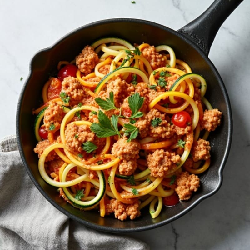 Protein-Packed Turkey and Zucchini Noodle Skillet