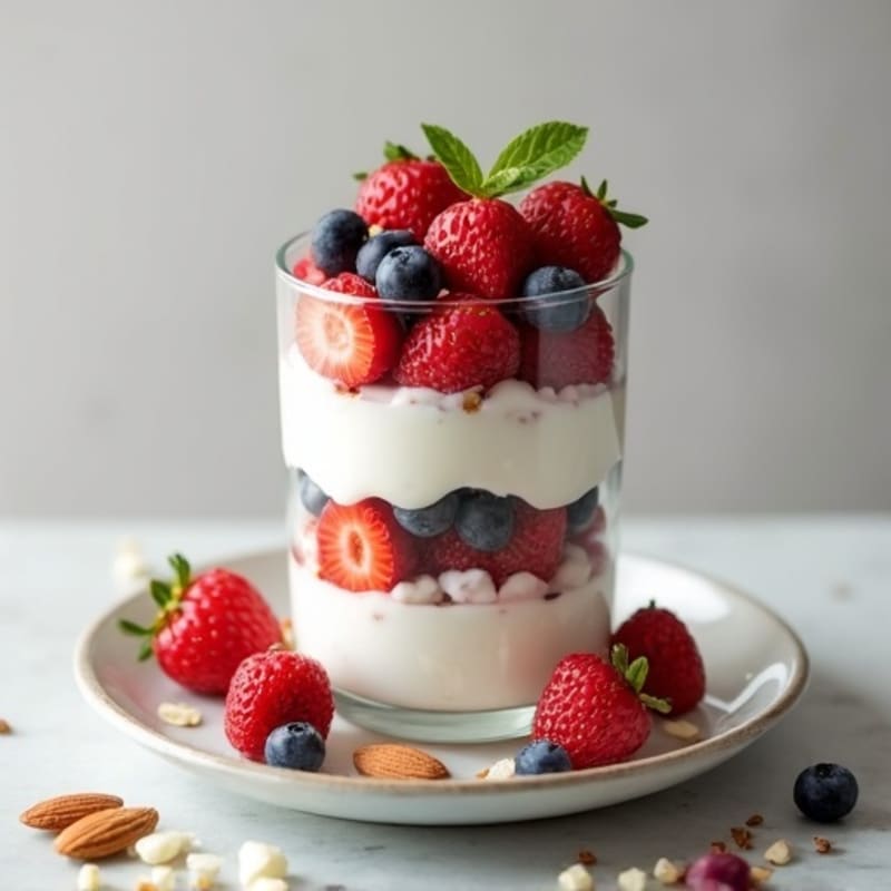 Greek Yogurt Protein Parfait with Mixed Berries