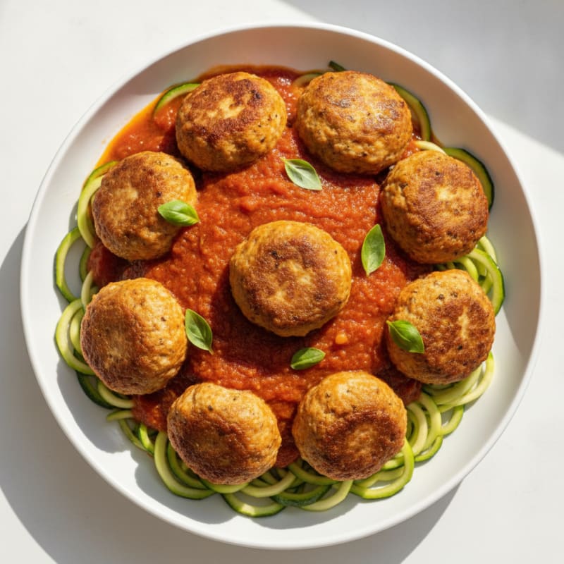 Baked Chicken Meatballs with Marinara
