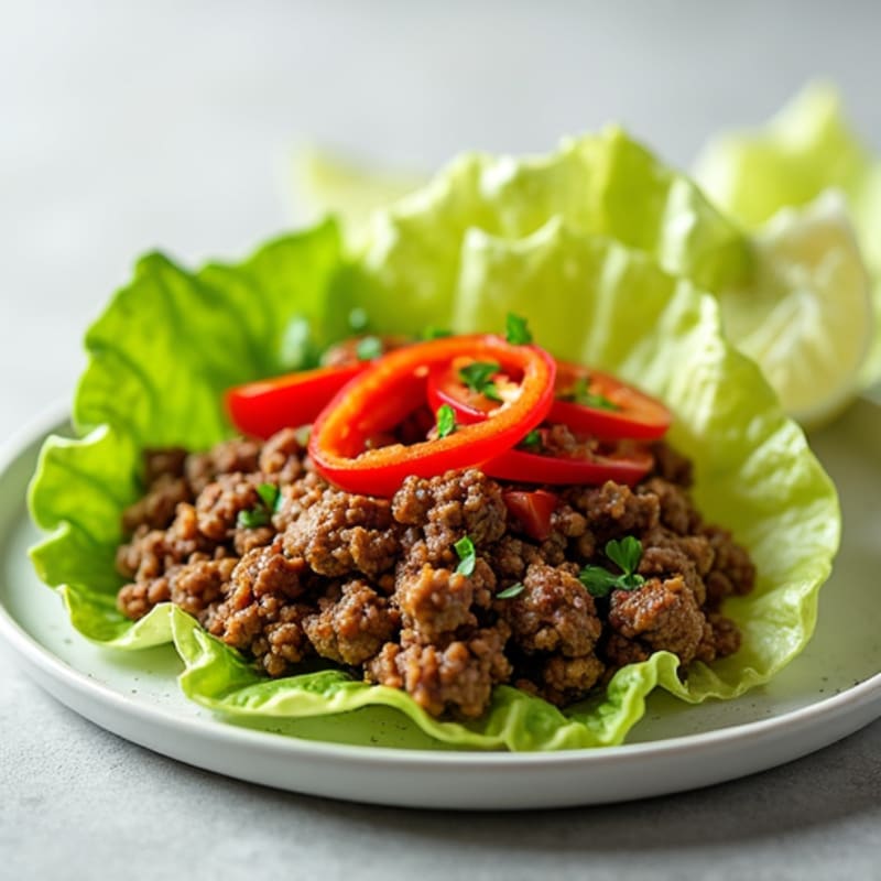 Lean Beef and Bell Pepper Lettuce Wraps