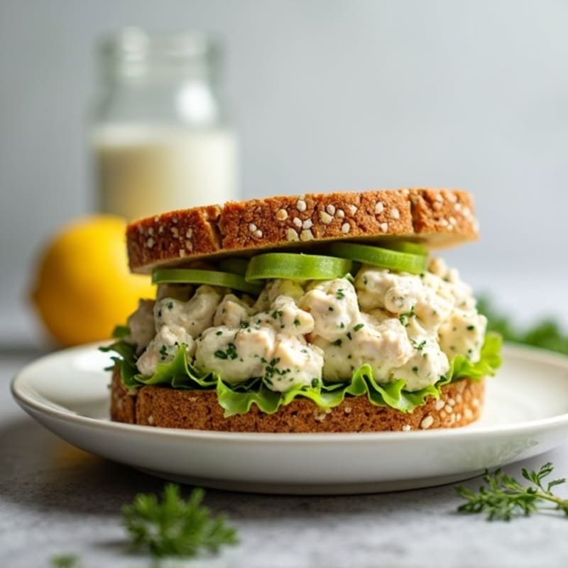 Creamy Herbed Chicken Salad Sandwich