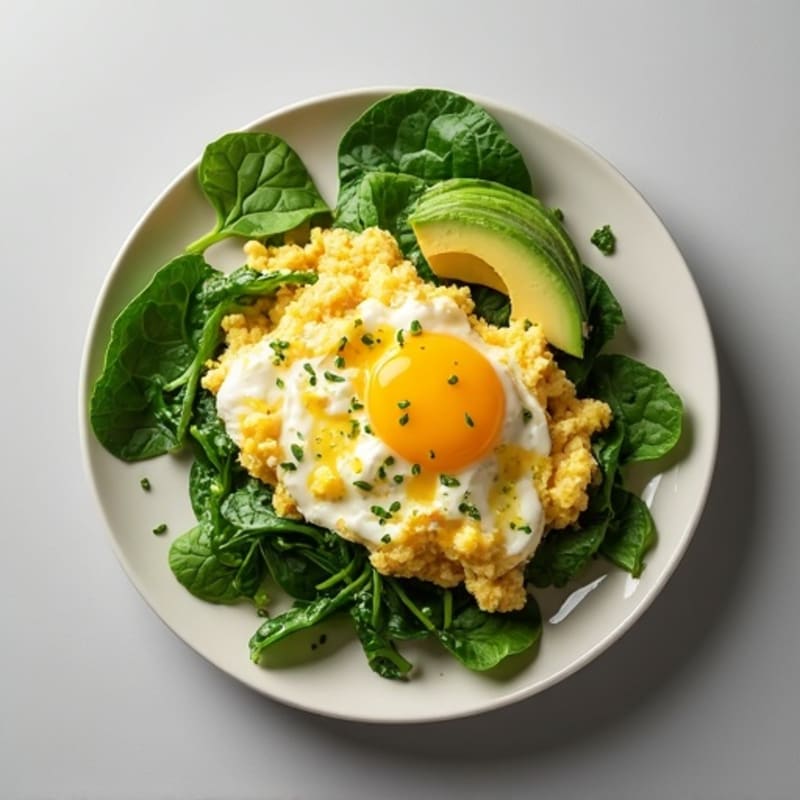 Egg White and Cottage Cheese Scramble with Spinach