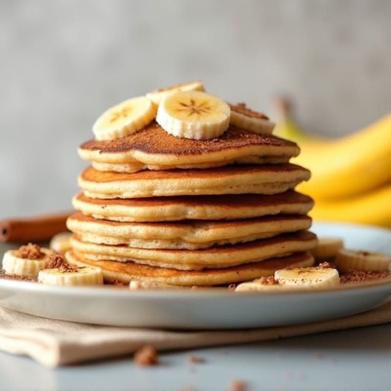 Fluffy Protein Banana Pancakes with Sweet Cinnamon Bananas