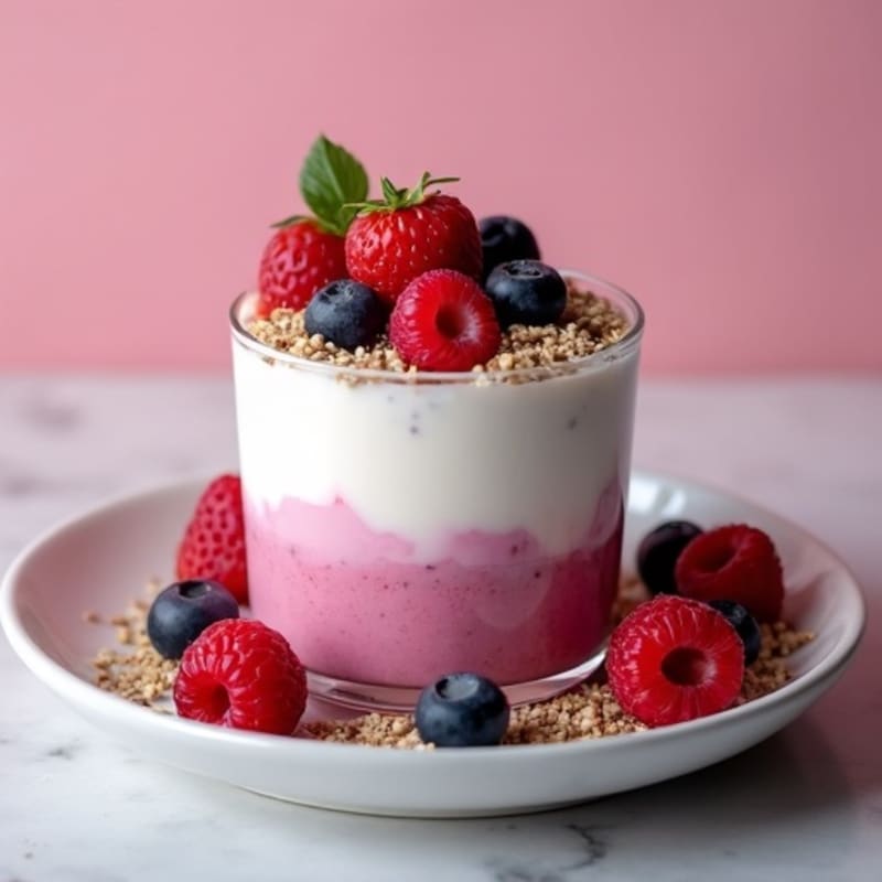 Silky Greek Yogurt Protein Mousse with Mixed Berries