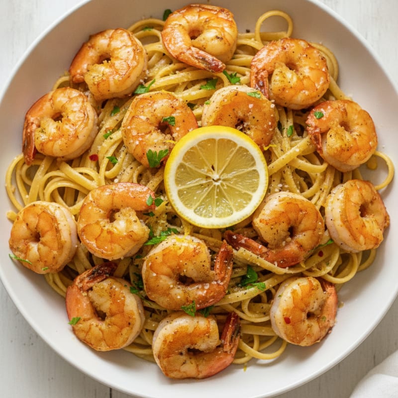 Garlic Butter Prawn Scampi with Linguine
