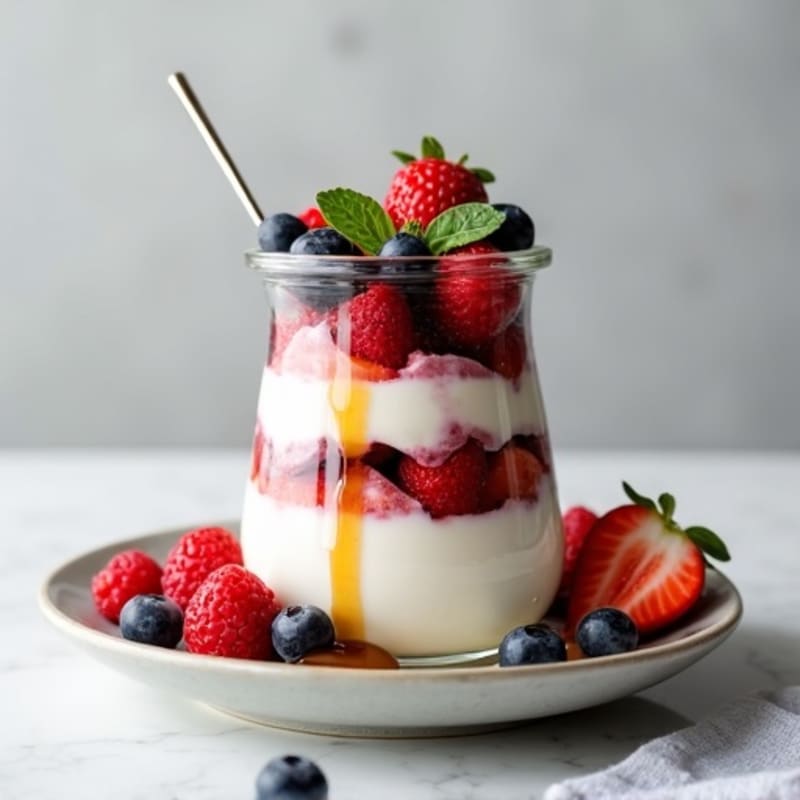 Greek Yogurt Protein Parfait with Mixed Berries