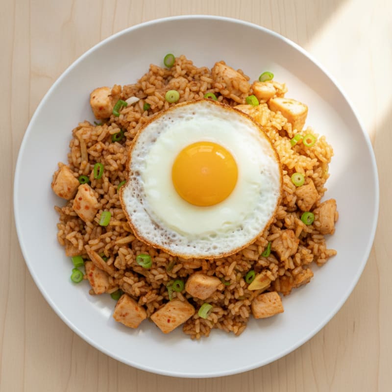Kimchi Fried Rice with Fried Egg