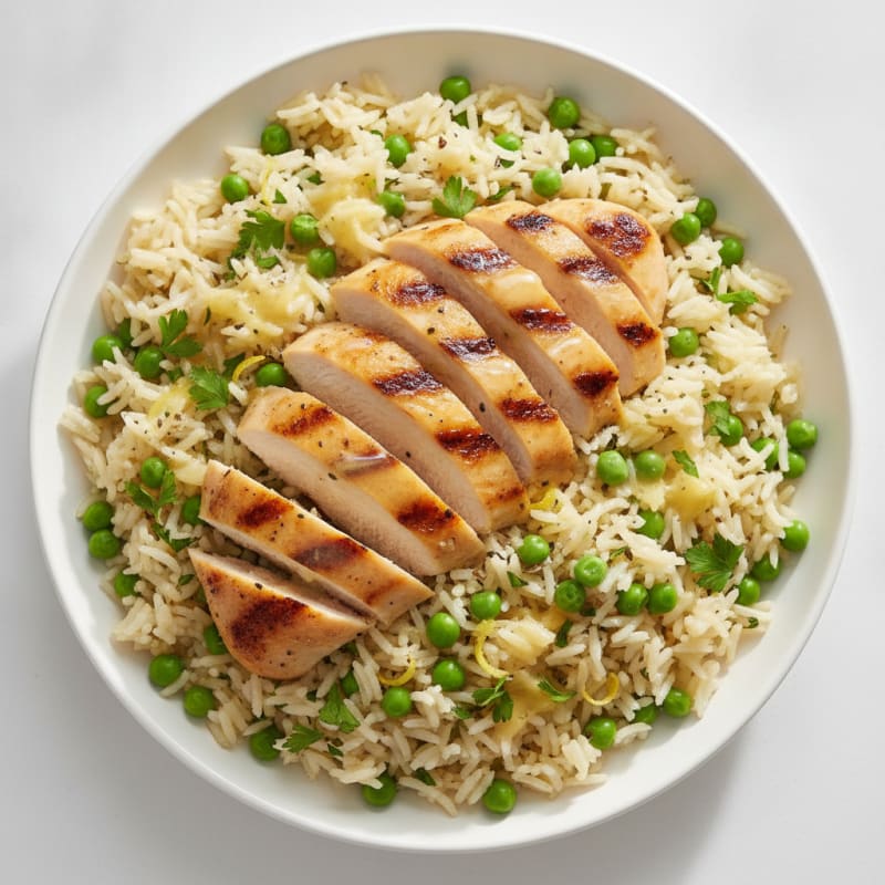 Lemon Herb Rice Pilaf with Grilled Chicken