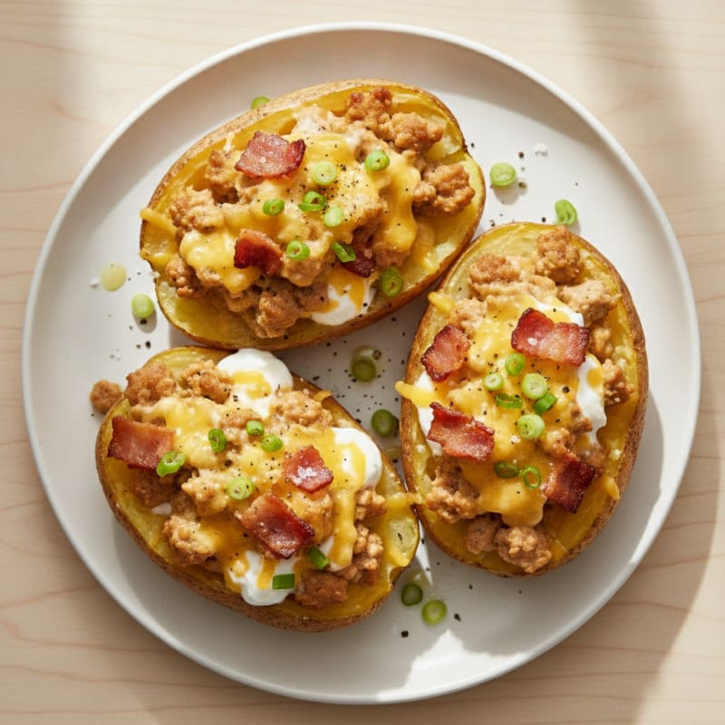Bacon-Cheddar Stuffed Baked Potatoes