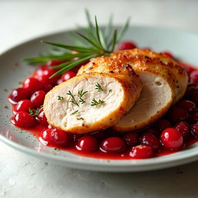 Herb-Roasted Turkey Breast with Tangy Cranberry Sauce