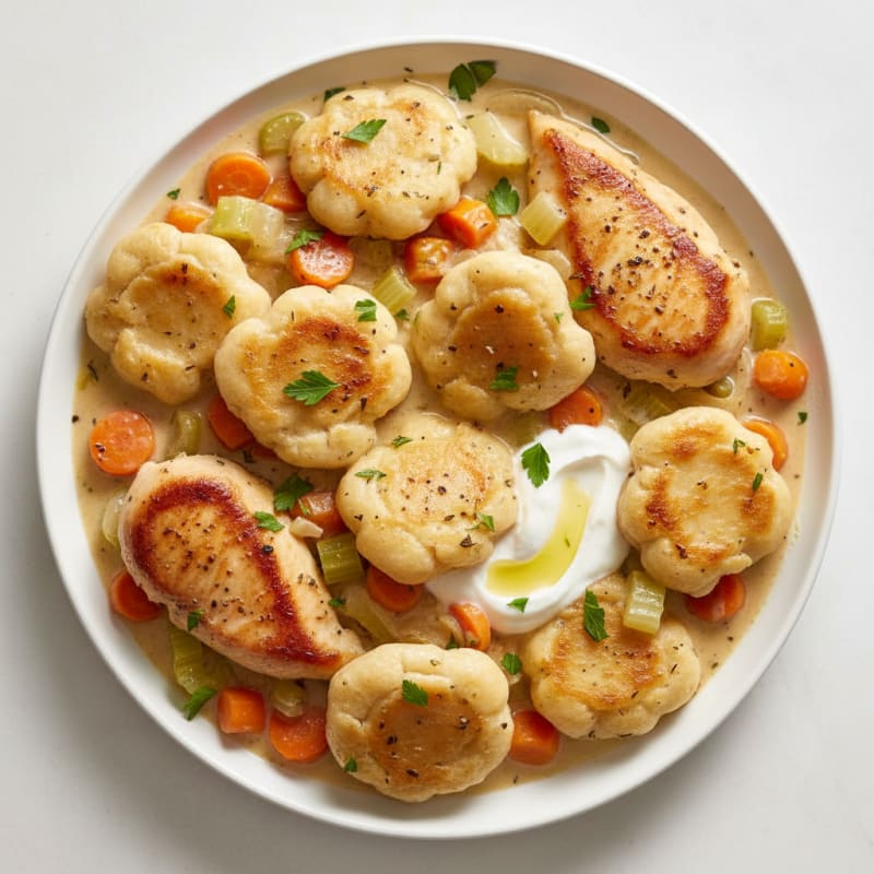 Creamy Herb Chicken and Dumplings