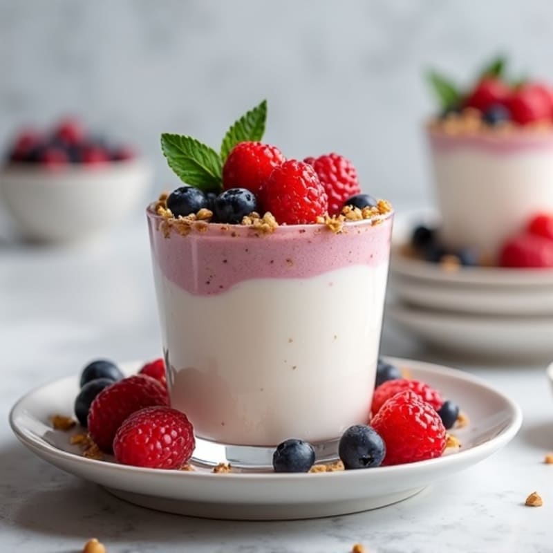 Greek Yogurt Protein Mousse with Mixed Berries