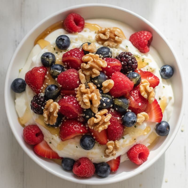 Creamy Greek Yogurt Protein Parfait with Mixed Berries