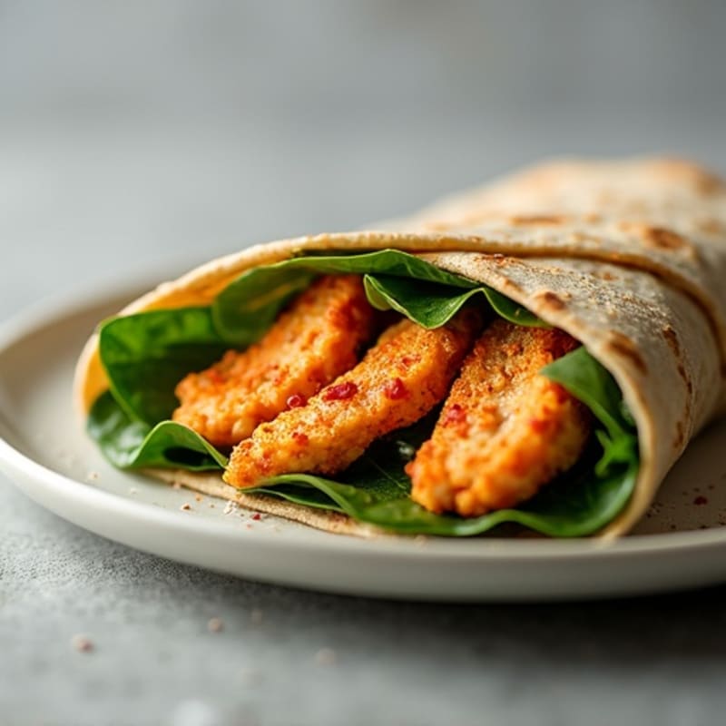 Crispy Buffalo Chicken Wrap with Fresh Greens