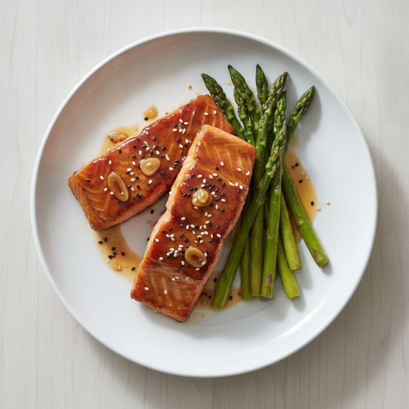 Teriyaki Glazed Salmon with Roasted Asparagus