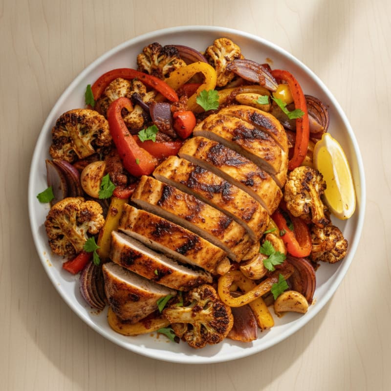 Spicy Harissa Chicken with Roasted Vegetables
