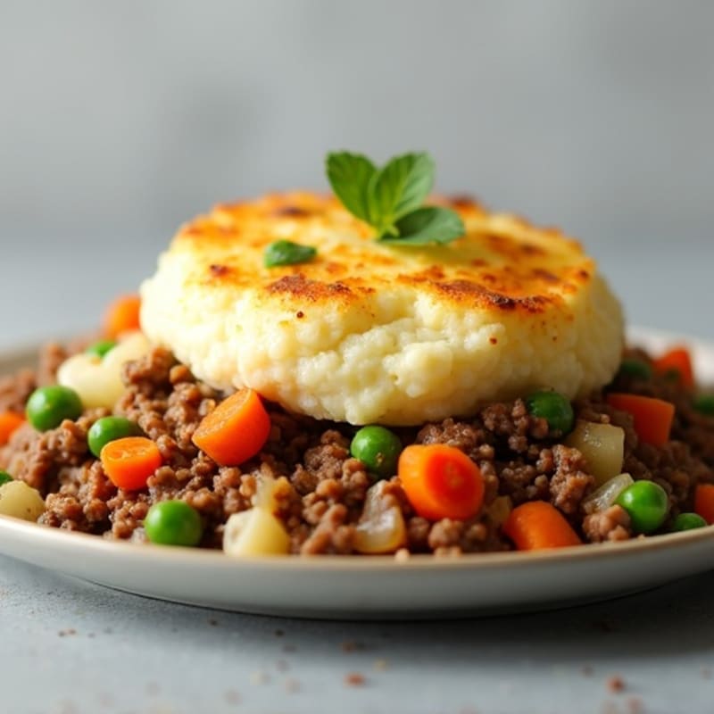 Savory Lean Ground Beef Shepherd's Pie with Creamy Cauliflower Mash