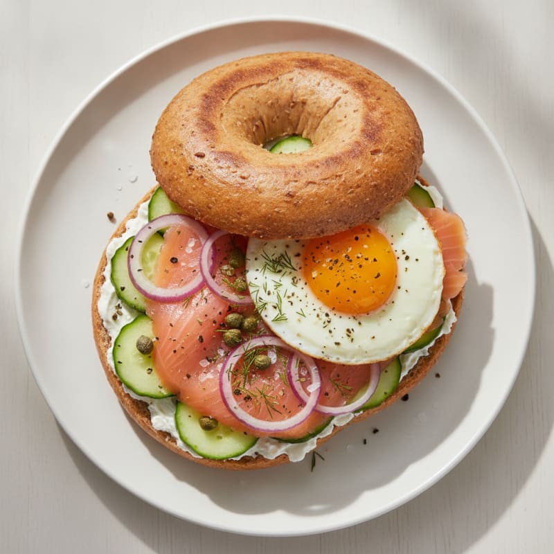Protein-Packed Toasted Bagel with Cream Cheese