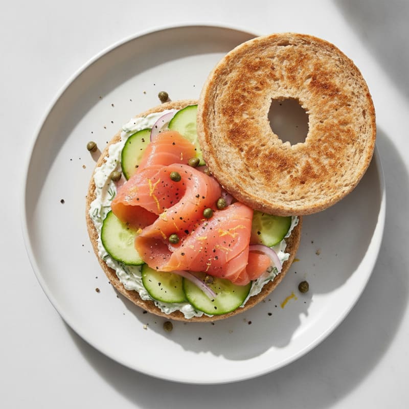 Smoked Salmon Bagel with Dill Cream Cheese