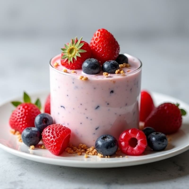 Silky Greek Yogurt Protein Mousse with Mixed Berries