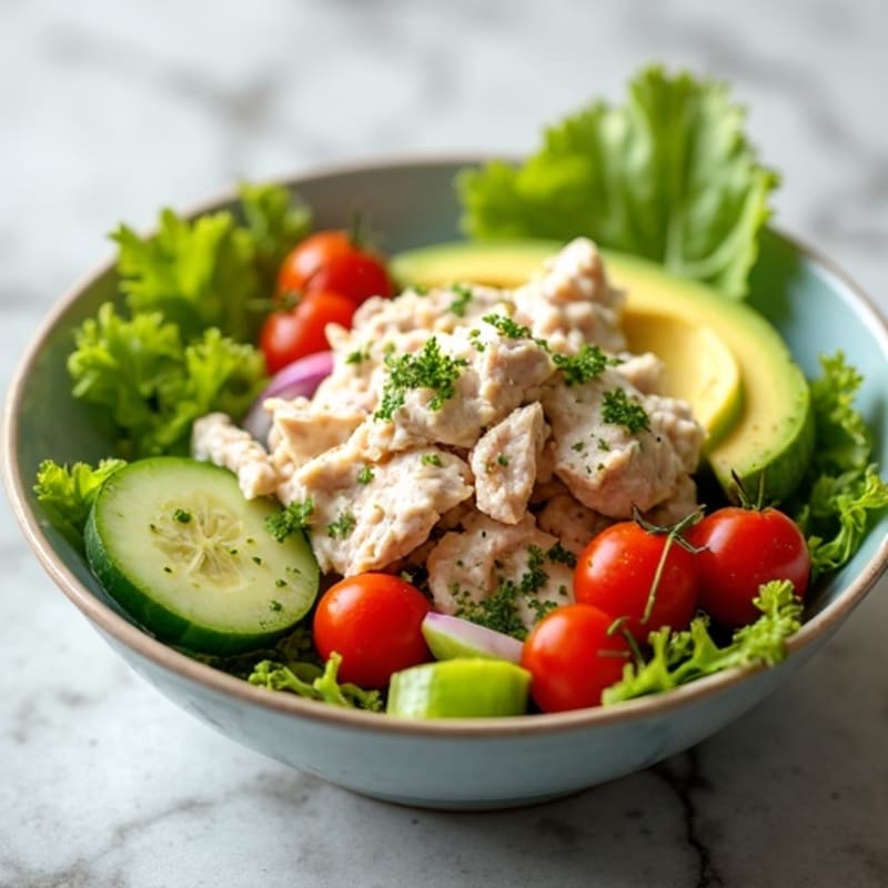 Fresh Tuna Salad with Creamy Avocado and Crunchy Veggies