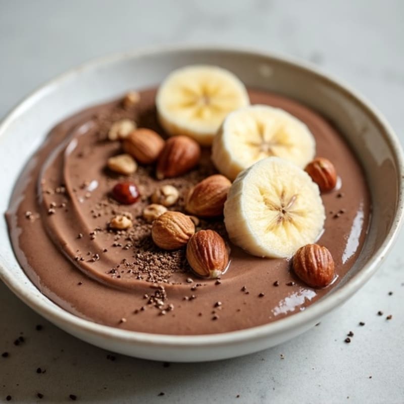 Silky Chocolate Protein Pudding with Toasted Hazelnuts