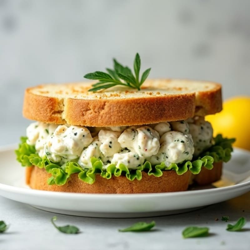 Creamy Lemon Herb Chicken Salad Sandwich