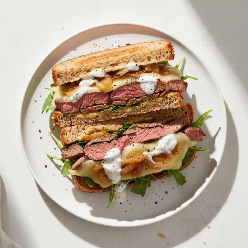 Tender Beef and Caramelized Onion Sandwich